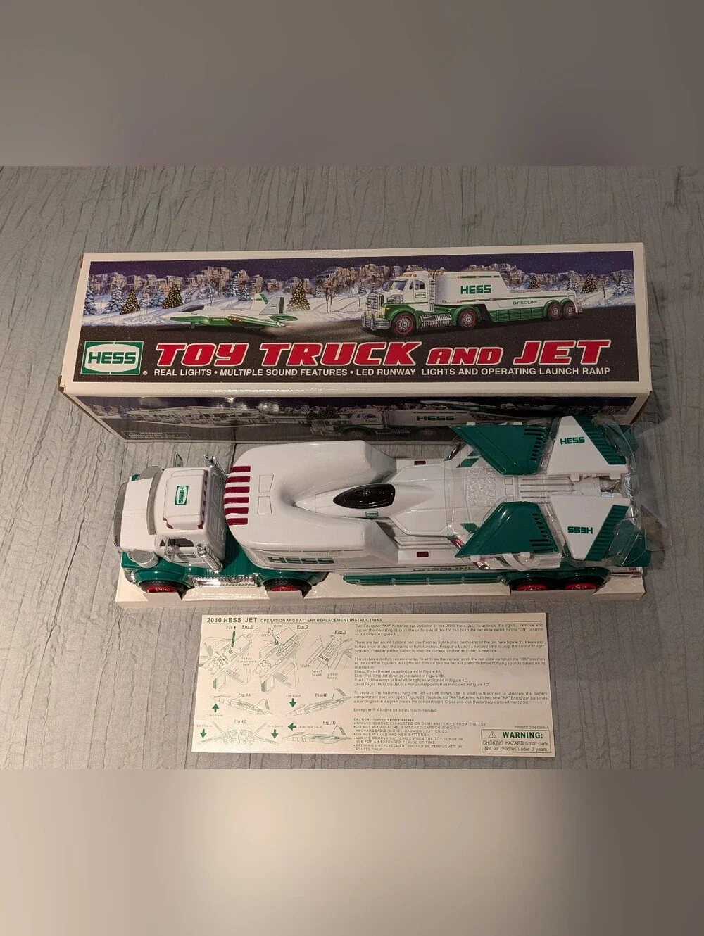 Hess 2010 Toy Truck and Jet Holiday Edition Real lights, Multiple Sound Features